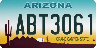 AZ license plate ABT3061
