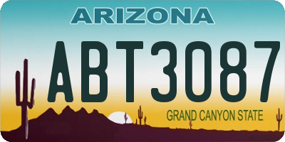 AZ license plate ABT3087