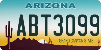 AZ license plate ABT3099