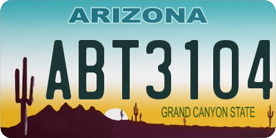 AZ license plate ABT3104