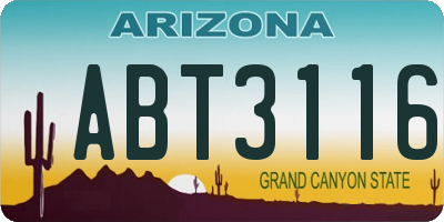 AZ license plate ABT3116