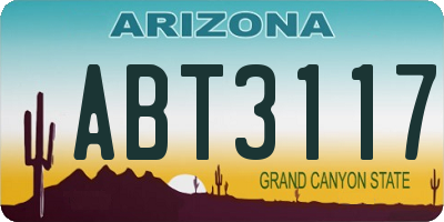 AZ license plate ABT3117