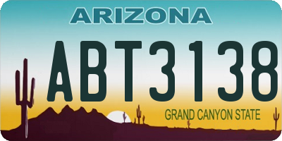 AZ license plate ABT3138