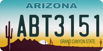 AZ license plate ABT3151
