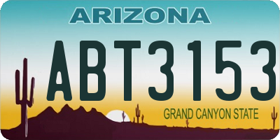 AZ license plate ABT3153