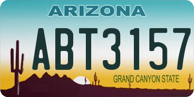 AZ license plate ABT3157