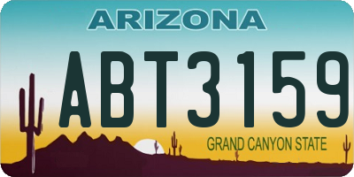 AZ license plate ABT3159