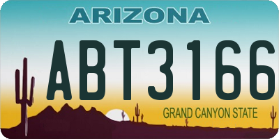 AZ license plate ABT3166