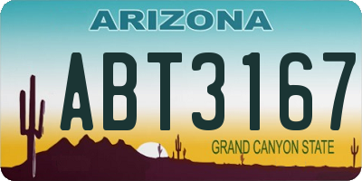 AZ license plate ABT3167