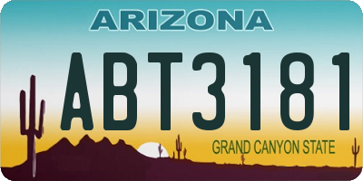 AZ license plate ABT3181