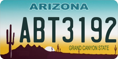 AZ license plate ABT3192
