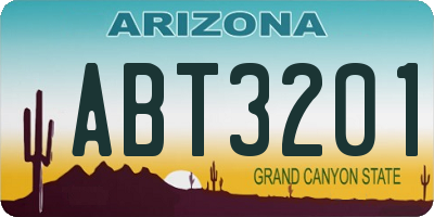AZ license plate ABT3201