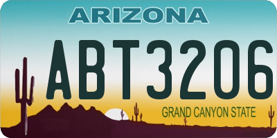 AZ license plate ABT3206