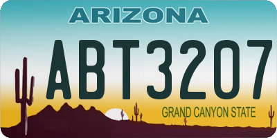 AZ license plate ABT3207