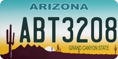 AZ license plate ABT3208