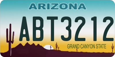 AZ license plate ABT3212