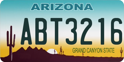 AZ license plate ABT3216
