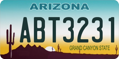 AZ license plate ABT3231