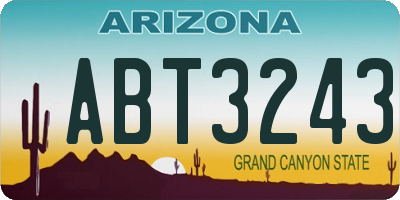 AZ license plate ABT3243