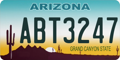 AZ license plate ABT3247