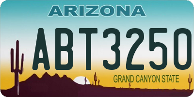 AZ license plate ABT3250