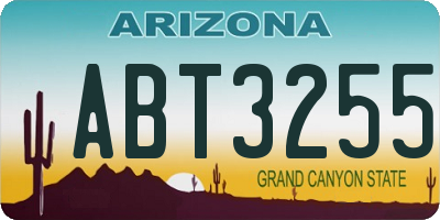 AZ license plate ABT3255