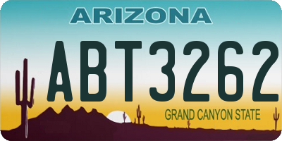 AZ license plate ABT3262