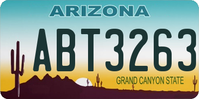 AZ license plate ABT3263