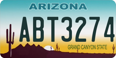 AZ license plate ABT3274