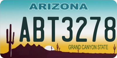 AZ license plate ABT3278