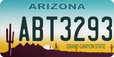 AZ license plate ABT3293