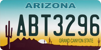 AZ license plate ABT3296