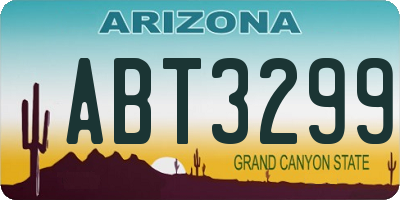 AZ license plate ABT3299
