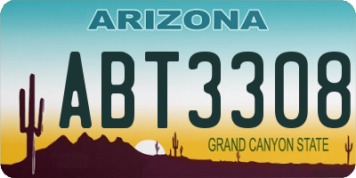 AZ license plate ABT3308