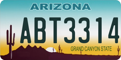 AZ license plate ABT3314