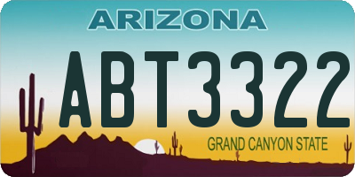 AZ license plate ABT3322