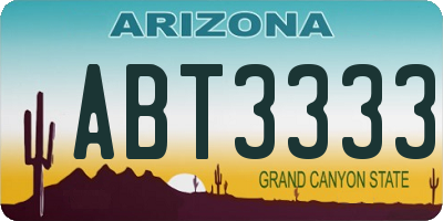 AZ license plate ABT3333
