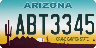 AZ license plate ABT3345