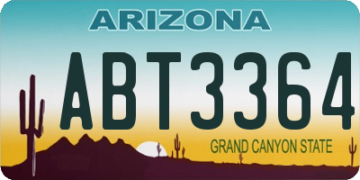 AZ license plate ABT3364