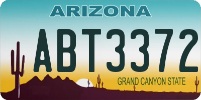 AZ license plate ABT3372