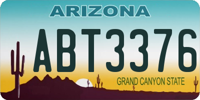 AZ license plate ABT3376