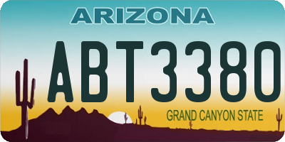 AZ license plate ABT3380