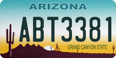 AZ license plate ABT3381