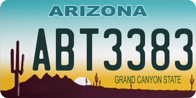 AZ license plate ABT3383