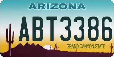 AZ license plate ABT3386