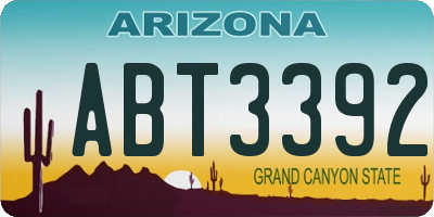AZ license plate ABT3392