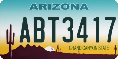 AZ license plate ABT3417