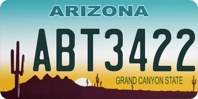 AZ license plate ABT3422