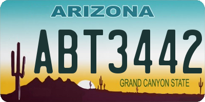 AZ license plate ABT3442