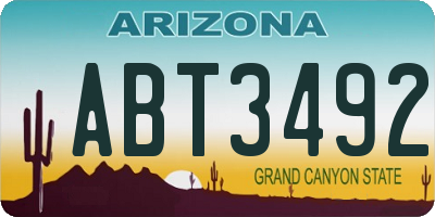 AZ license plate ABT3492